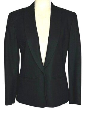 Pendleton Wool Blazer Black Vintage Women's Sz 6 Office Minimalist Old Money